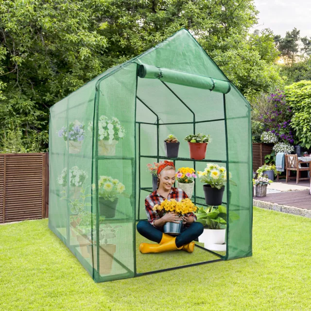 8 Shelves 3 Tiers Greenhouse Portable Mini Walk In Outdoor MINI Planter House