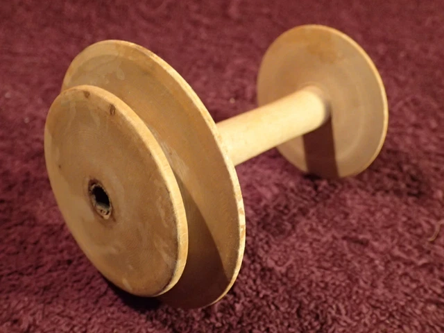 #4) Carrete De Bobina Volador De Rueda Giratoria Antiguo Sueco De Colección