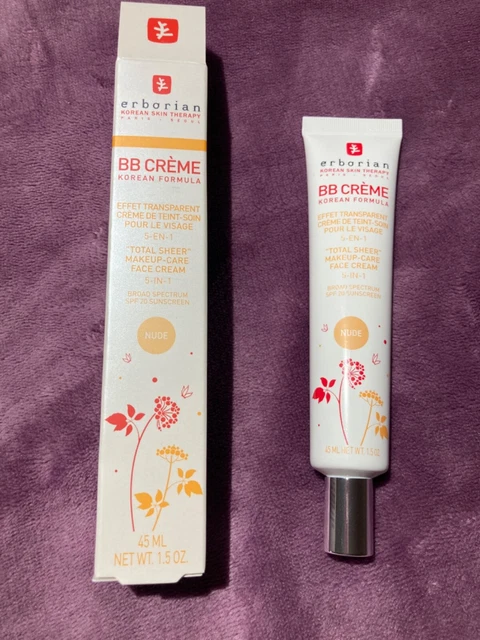 Crema BB Herborian Coreana DESNUDO 45 ml Nueva Caja 5 en 1 Maquillaje Transparente Facial Crema