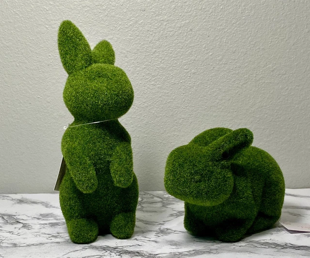 Target Bullseye Playground Moss Green Grass Covered Easter Bunny Figurines NEW