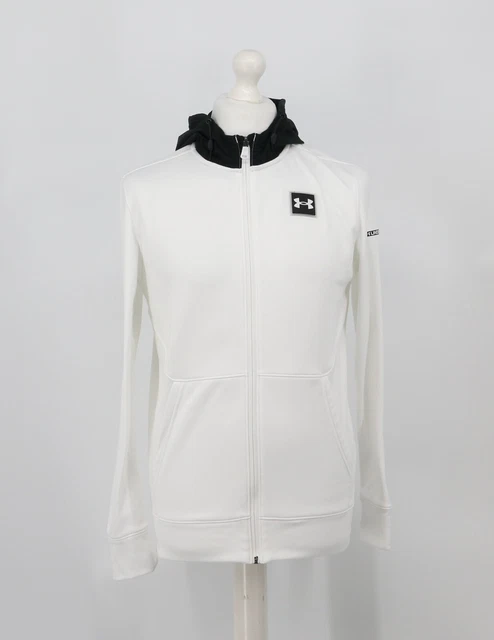 Felpa Con Cappuccio Under Armour In Pile Da Uomo Bianca Con Cerniera Logo In Scatola T