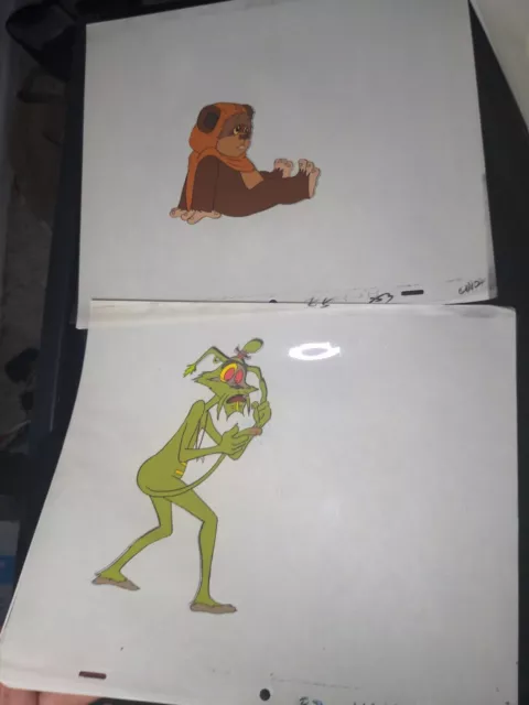 VINTAGE EWOKS animation cels BACKGROUND production art  Star Wars Animated I8