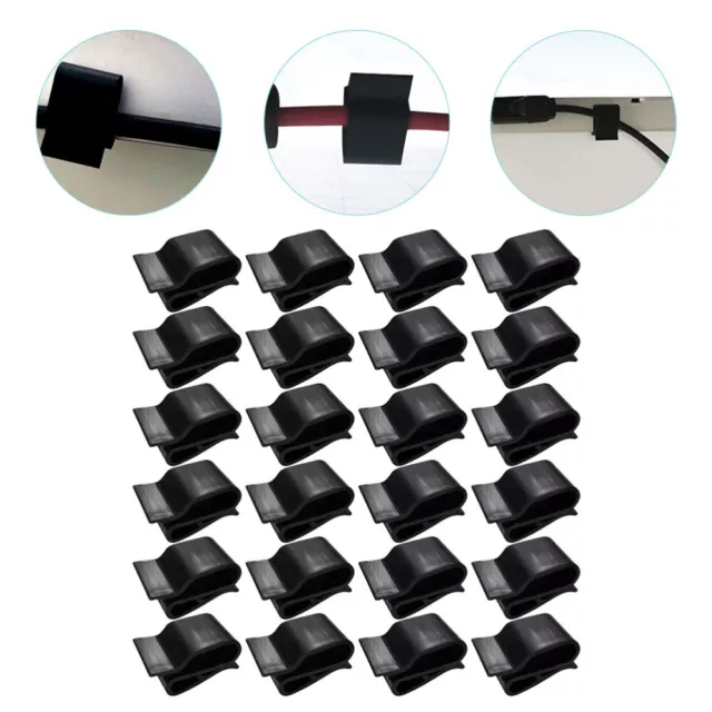 30 piezas abrazadera de cable fotovoltaico abdominales clips negros cable de remolque