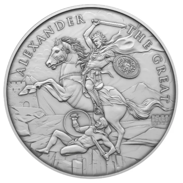 1 Troy oz Alexander the Great Design .999 Fine Silver Round