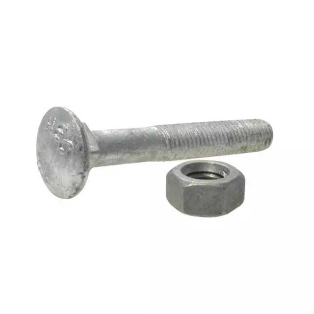 M6 M8 Metric Coarse Cup Head Carriage Coach Bolt & Nut Galvanised Treated Pine