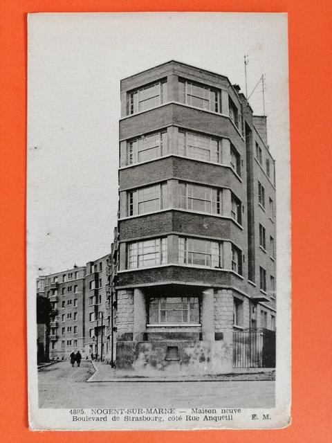 CP old NOGENT sur MARNE new house comic book of STRASBURG side Rue Anquetil