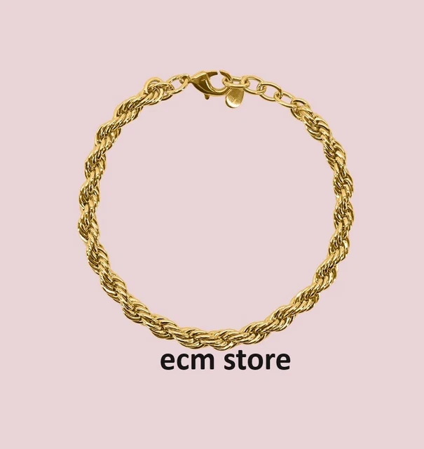 Bracelet Di Giorgio Lettre M En Or Jaune 9 Carats - Chaîne Fine Avec Diamant HSI, Neuf Avec étiquettes