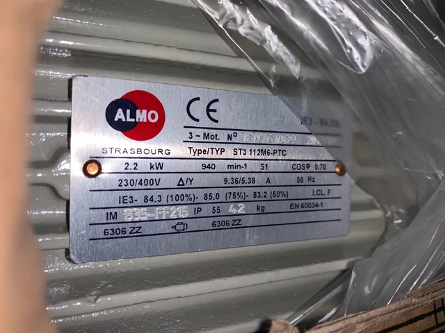 Silnik ALMO ST3-112M6 PCT 400 V 2.2 kW 940 obr/min 50 Hz