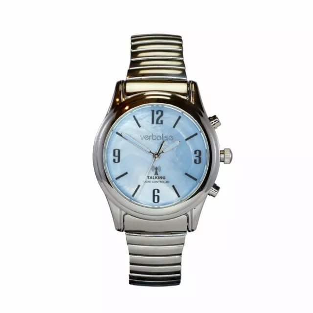 Ladies Radio Controlled Talking Watch with Expanding Strap, Silver VLRC-206E