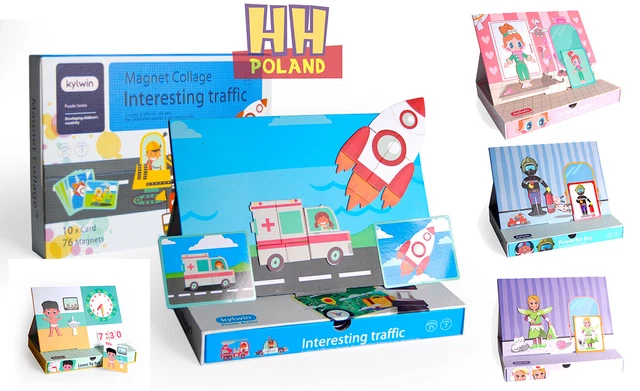 Magnettafel Lernspiel Spieltafel mit Zubehör kreatives Magnetpuzzle Spielzeug