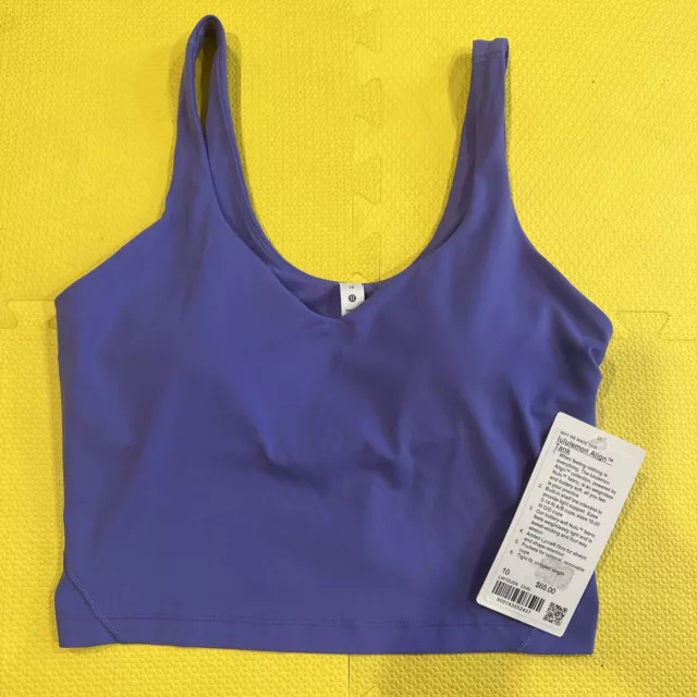 Lululemon Align Tank Top Blue Borealis A/B Cup Tight Fit Cropped Length