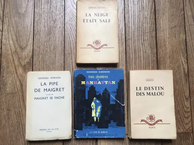 lot 4 Romans De Georges Simenon Anciens Presses De La Cité Arthème Fayard lot 4