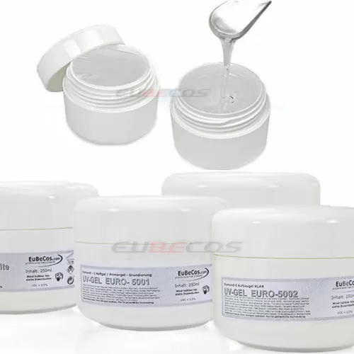 EuBeCos Gel Euro 1000 Einphasengel Nägel Aufbaugel Builder UV Gel klar 250 ml