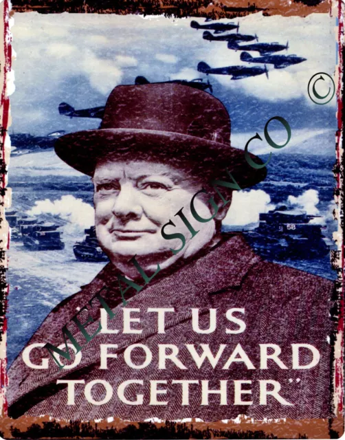 WINSTON CHURCHILL metal wall sign bar shed garage cafe shop kitchen ww11 wartime