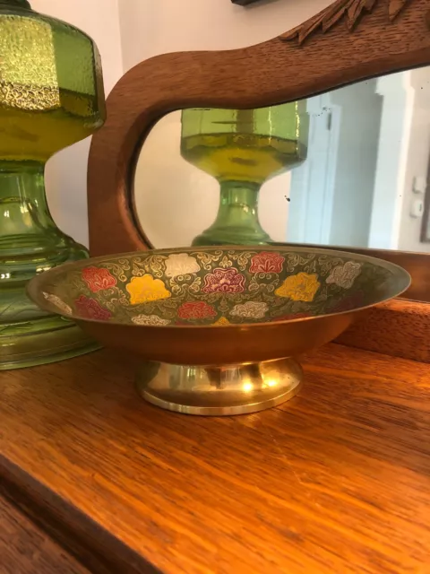 ANTIQUE HANDMADE HANDCARVED Brass Floral Design Etched Small Bowl Vintage  India £20.95 - PicClick UK