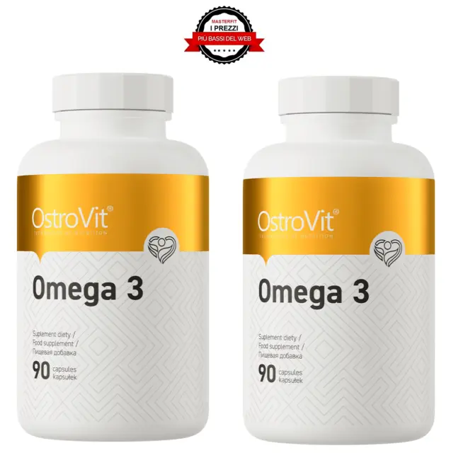 Omega 3 2 x 90 capsule da 1000mg OstroVit Olio di pesce in softgel