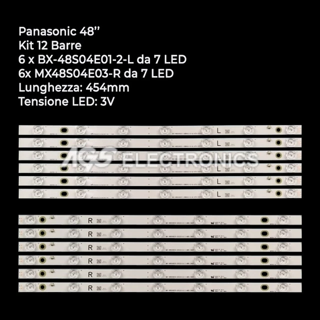 Kit 2 Barres De LED Pour TV Panasonic 50″ – V500DK1-KS2-TLEM02/TREM02 – 56 LED
