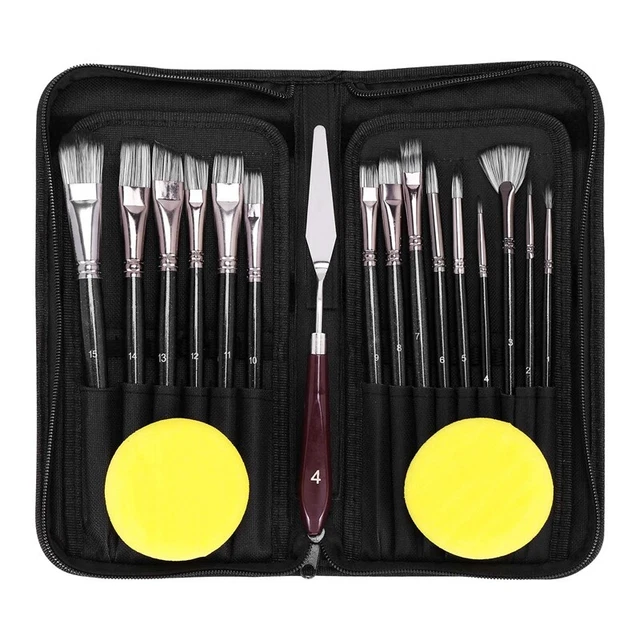 15PZ Set di Pennelli Acrilici, Pennelli per Pittura Acrilica, e G5T5