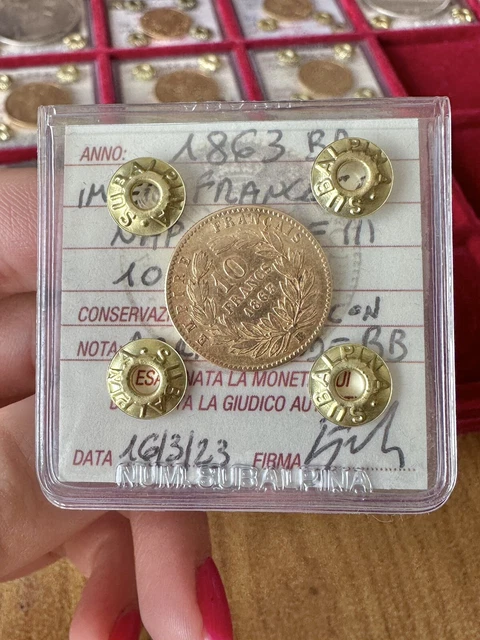 Monnaie Or Empire Français Napoléon III 10 Francs 1863 BB Rare Scellé BB +