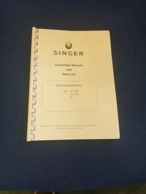 Singer Zigzag 20U-109C Sewing Machine Instruction Manual printed in A4 or A5