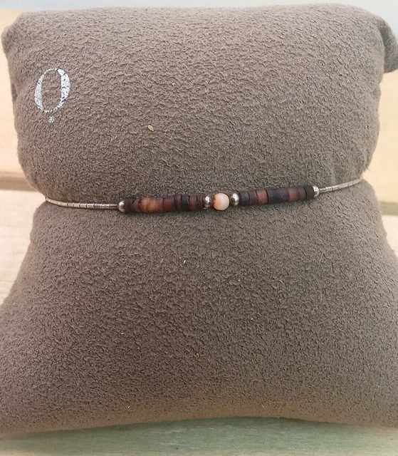 Vintage Southwestern Pink Opal / Puka Shell Liquid Sterling Silver Bracelet 6.5" Vintage Southwestern Pink Opal / Puka Shell Liquid Sterling Silver Bracelet 6.5"