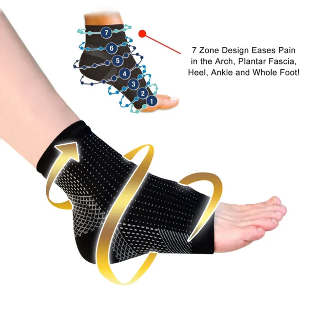 Foot Sleeve Plantar Fasciitis Compression Socks Achy Swelling Heel Pain Ankle 2