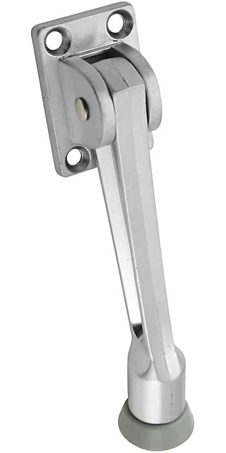 National Hardware N273-557 Heavy Duty Kickdown Door Stop, Satin Chrome, 5"