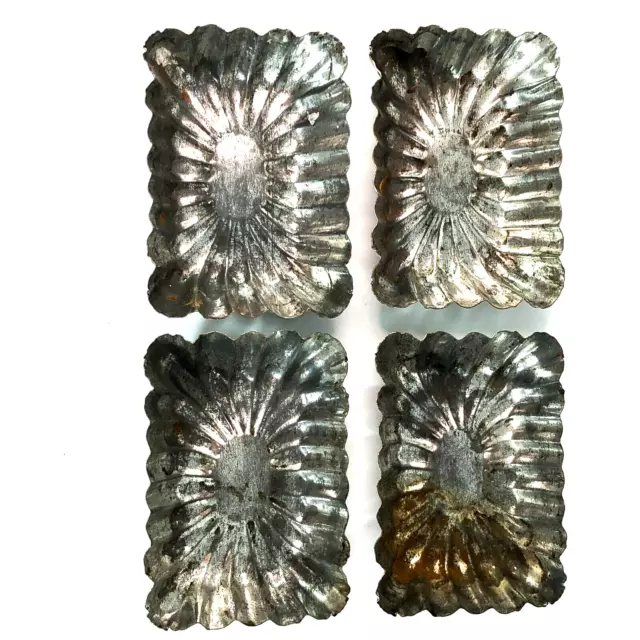 Vintage Mini Chocolate Mold Pastry Petit Fours Tins Set of Four
