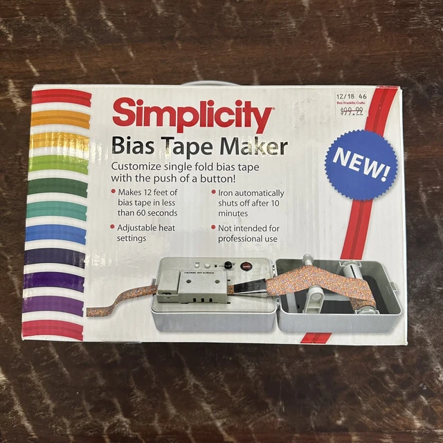 Simplicity 881925 Bias Tape Maker Brand New In Box Complete Simplicity 881925 Bias Tape Maker Brand New In Box Complete