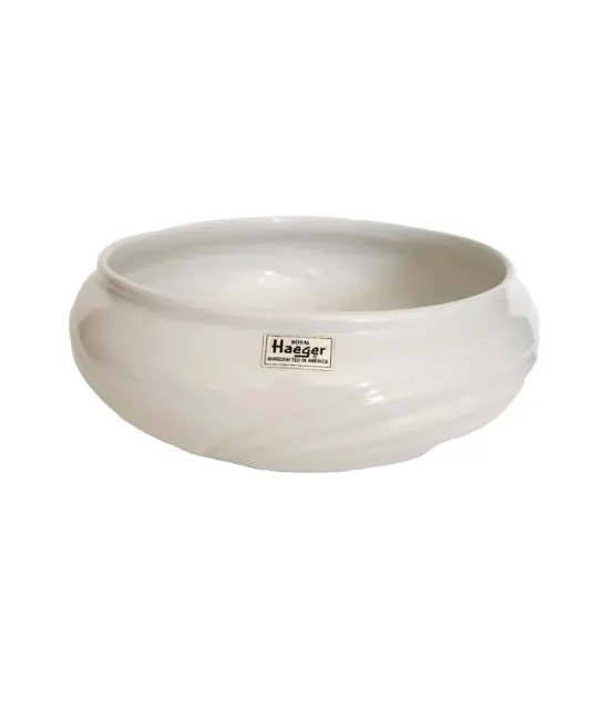 Vintage Royal Haeger Pottery Mid-Century White Swirl Bowl Planter Vase Art Deco