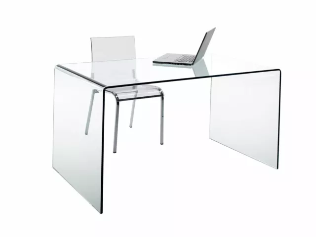 Echtglas Schreibtisch Glastisch CHANDRA B120xT60xH75 cm Bürotisch Computertisch