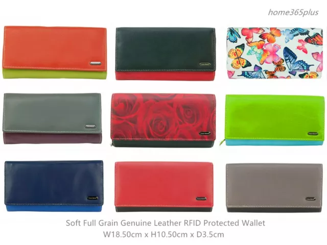 Franco Bonini Full Grain Genuine Leather RFID Protected 19 Card Women's Wallet