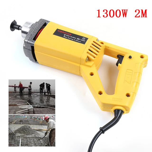 Vibreur à béton électrique 1300W + Aiguille vibrante 200 cm avec Arbre flexible