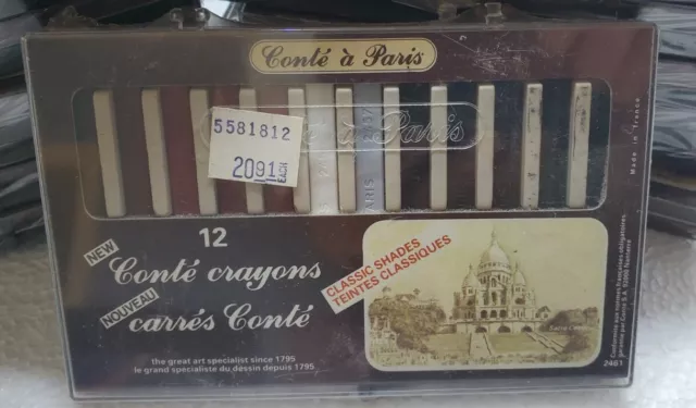 DE COLECCIÓN Lote de 2 Conté en París - LÁPICES PROFESIONALES DE ARTE FRANCÉS #2461 Juego de 12