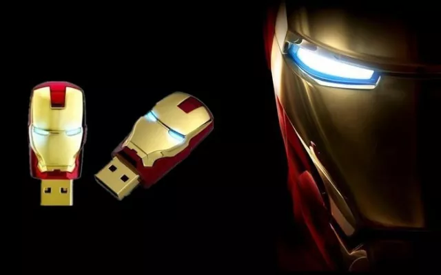 Memoria Unidad Flash USB 2.0 Gold Iron Man Avengers 32 GB