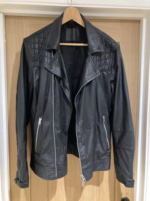 MEN S ALLSAINTS KUSHIRO Leather Biker Jacket RRP 359 Large 46.00