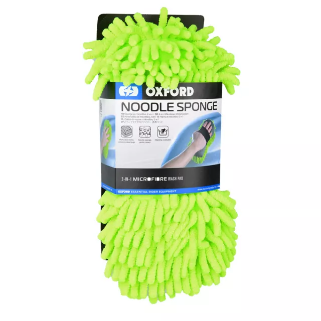 Oxford Products Motorcycle Motorbike Cycle Microfibre Noodle Sponge Fluo