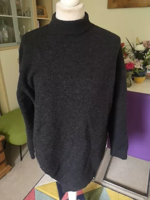 ZARA BLACK ROLL Neck Soft Knit Jumper With Tie Sleeves Size Large 0.99 PicClick UK