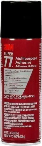 3M 7.3 oz Super 77 Multi Purpose Spray Adhesive Versatile Dries Quick and Clean