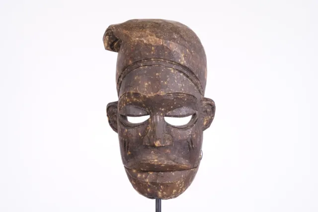 Ibibio Máscara Con Articulada Jaw 9.25" - Nigeria - Africano Tribal Art