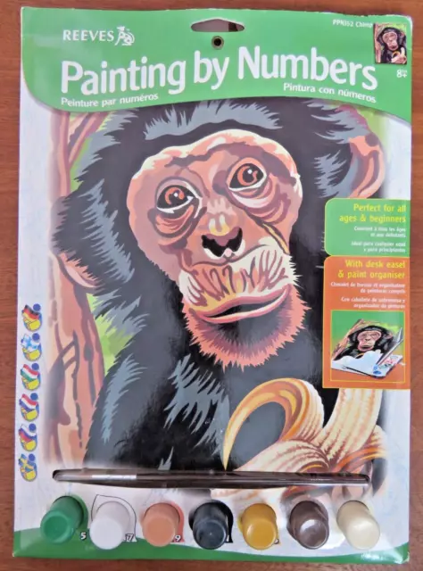 Vintage Reeves Painting By Numbers PPNJ52 Chimp. 2001. Oil Paints. Unused.