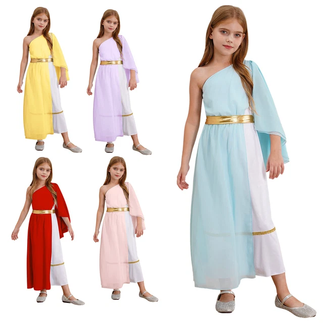UK KIDS GIRL'S Greek Toga Dress Costume Ancient Egypt Princess Dresses  Halloween 23.91 - PicClick UK