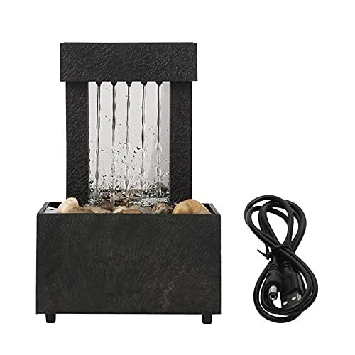 Fuentes de mesa, fuente de agua interior con luces LED-zen jardín para
