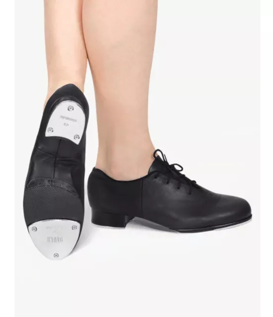 Bloch Black TapFlex Lace Up Tap Shoes Size 9.5 Women's EUC