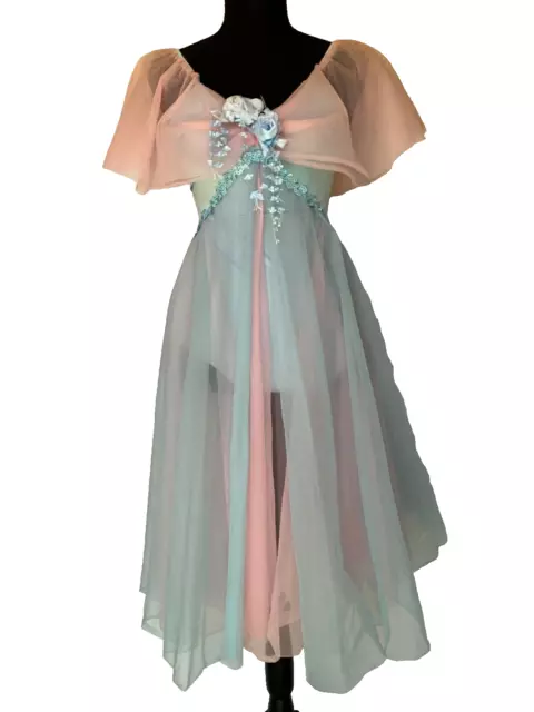 Joanna Designs, Adult Large Ballet/Lyrical/Skating Dress w/Roses, Long Torso