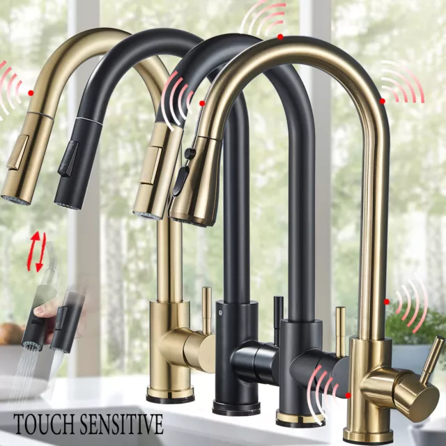 Kitchen Taps Smart Touch Control Sensor Pull Out Sprayer 360° Sink Mixer Taps
