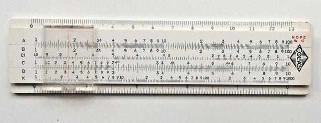 VINTAGE SLIDE RULER Architect Colas Hope no 57 with plasticr Case Retro ...