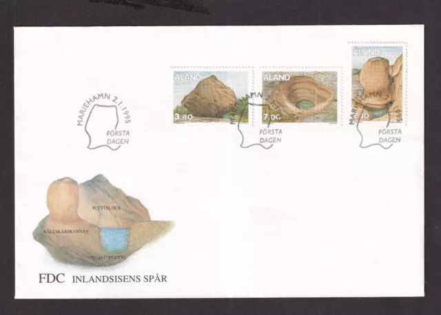 1995   Aland  -  Geology (3) Set On First Day Cover