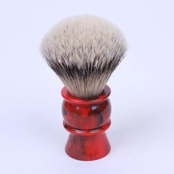 Yaqi 24MM Red Marble Silvertip High Quality Men Shaving Brush Density Hair