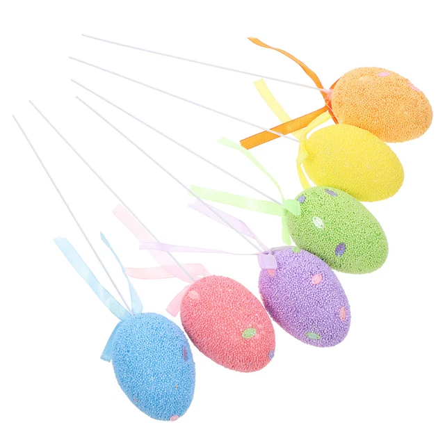 36pcs Glitter Egg Picks künstliche Eier Stammzweige Blumenstangen